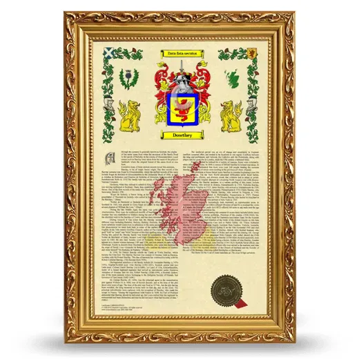 Dowthey Armorial History Framed - Gold