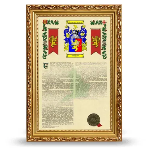 Drayton Armorial History Framed - Gold