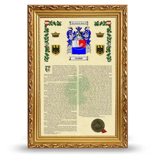 Dreifeld Armorial History Framed - Gold