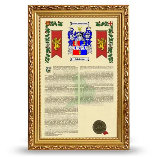 Drinkwine Armorial History Framed - Gold