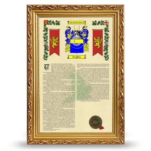 Dunghan Armorial History Framed - Gold