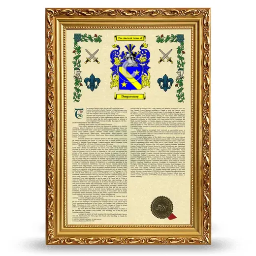 Duquesnay Armorial History Framed - Gold