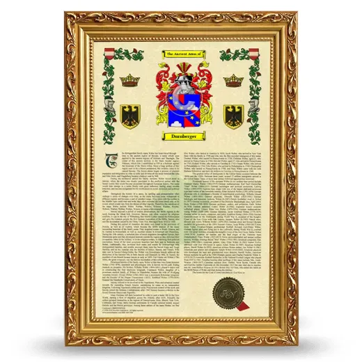 Durnberger Armorial History Framed - Gold