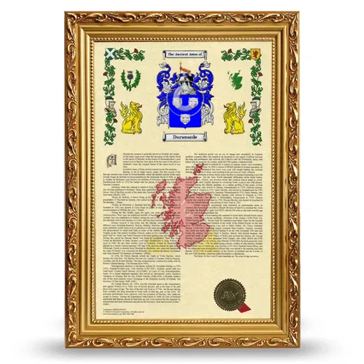 Durwearde Armorial History Framed - Gold