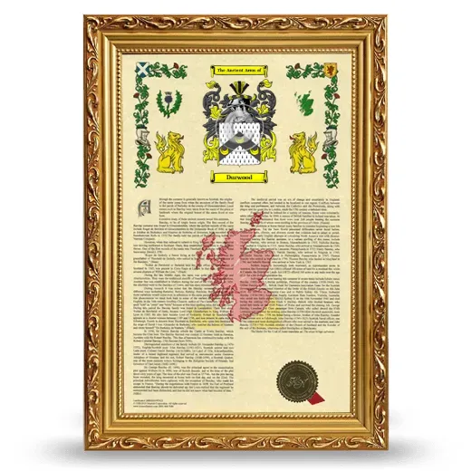 Durwood Armorial History Framed - Gold