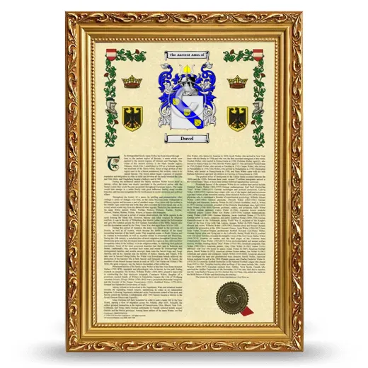 Duvel Armorial History Framed - Gold