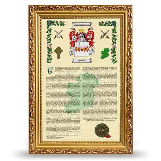 Dyment Armorial History Framed - Gold