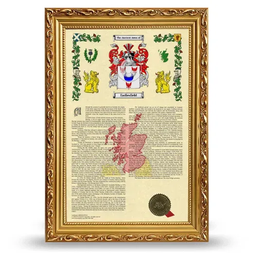 Eadlesfield Armorial History Framed - Gold