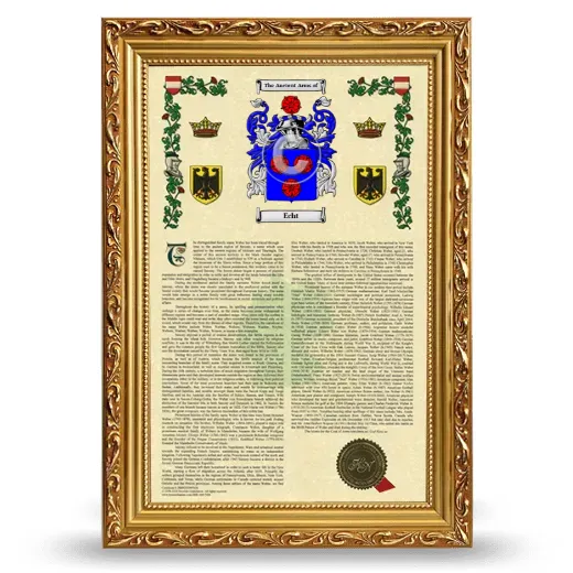 Echt Armorial History Framed - Gold