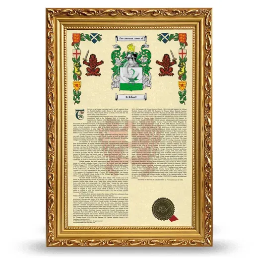 Eckfort Armorial History Framed - Gold