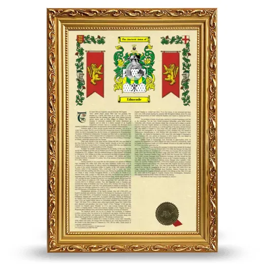 Edmeade Armorial History Framed - Gold