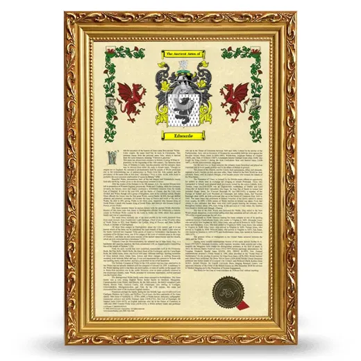 Edwarde Armorial History Framed - Gold