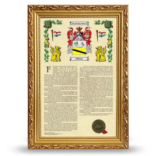 Efferen Armorial History Framed - Gold