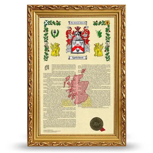Egelischend Armorial History Framed - Gold