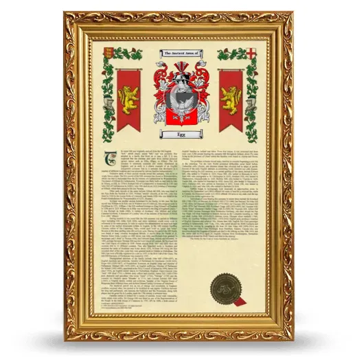 Egg Armorial History Framed - Gold