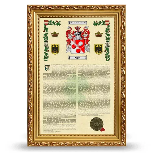 Egges Armorial History Framed - Gold