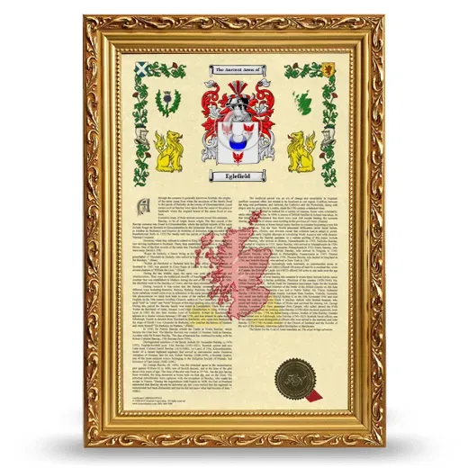 Eglefield Armorial History Framed - Gold