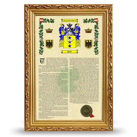 Egner Armorial History Framed - Gold