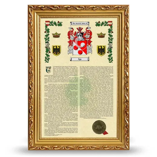Egs Armorial History Framed - Gold