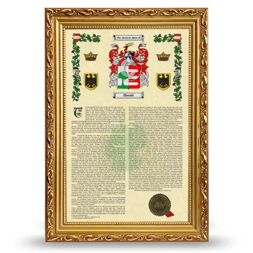 Ehwalt Armorial History Framed - Gold