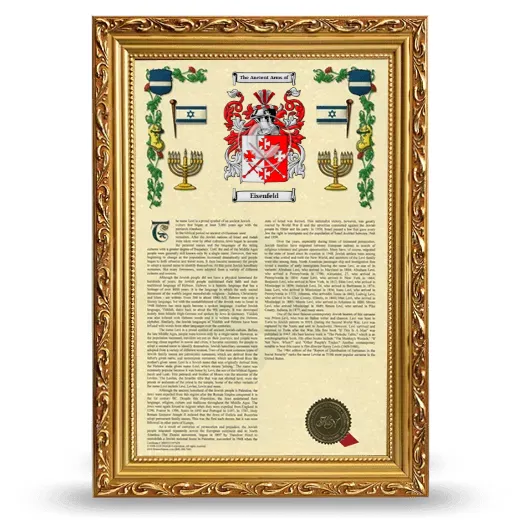 Eisenfeld Armorial History Framed - Gold
