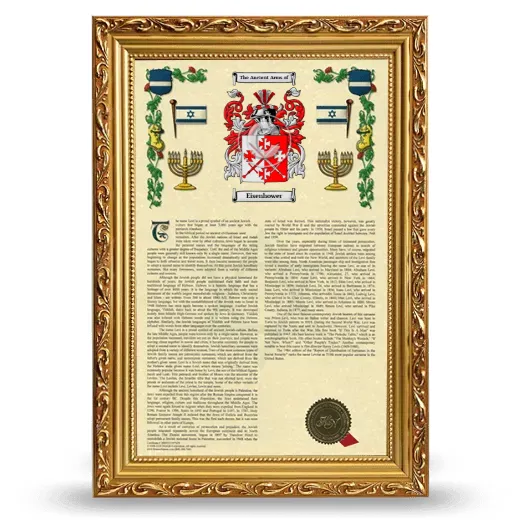 Eisenhower Armorial History Framed - Gold