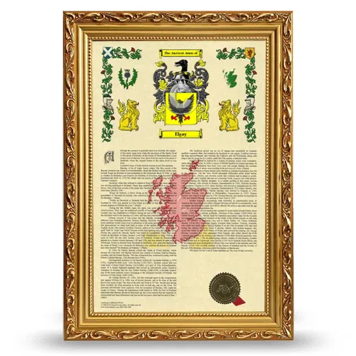 Elgay Armorial History Framed - Gold