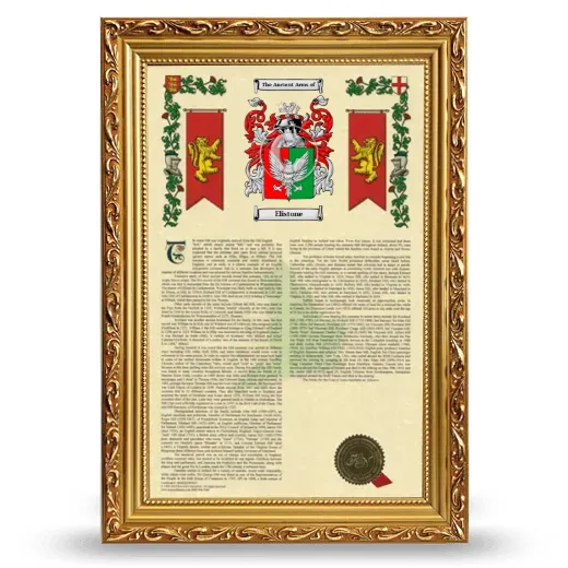 Elistone Armorial History Framed - Gold