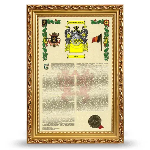 Elter Armorial History Framed - Gold