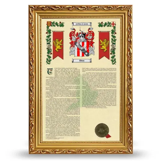 Elton Armorial History Framed - Gold
