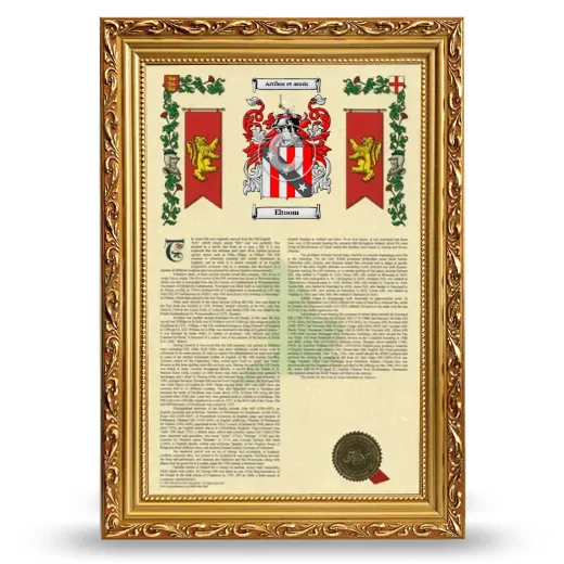 Eltoom Armorial History Framed - Gold