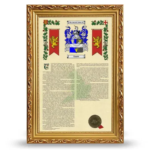 Emett Armorial History Framed - Gold