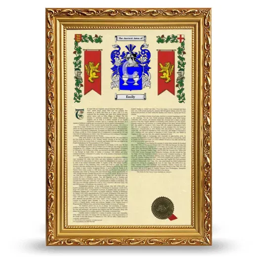 Emily Armorial History Framed - Gold