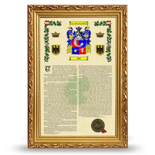 End Armorial History Framed - Gold