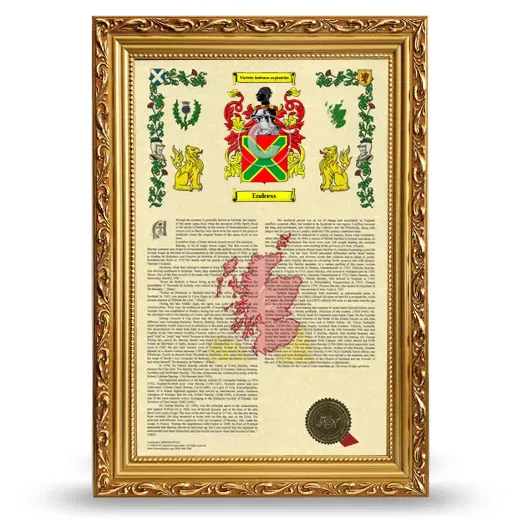 Endress Armorial History Framed - Gold