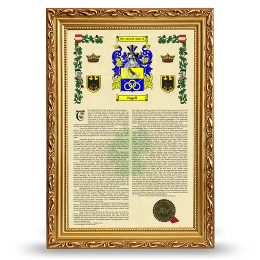 Engell Armorial History Framed - Gold