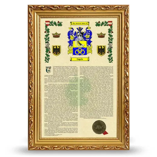 Engels Armorial History Framed - Gold
