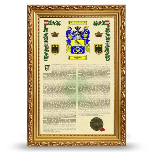 Engleke Armorial History Framed - Gold