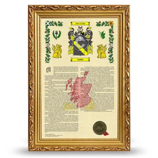 Ennire Armorial History Framed - Gold