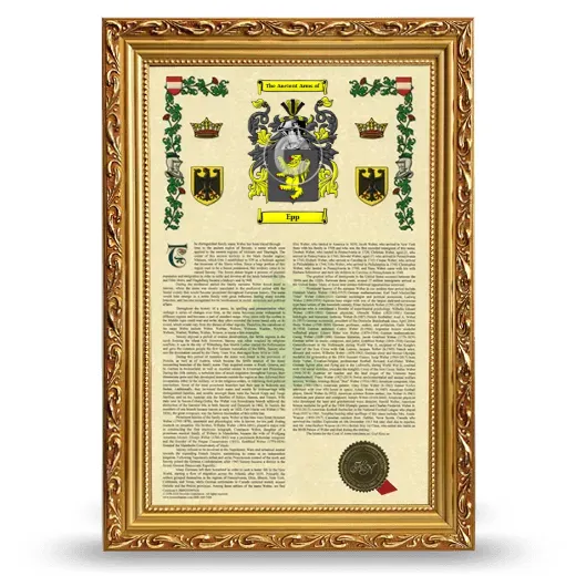 Epp Armorial History Framed - Gold