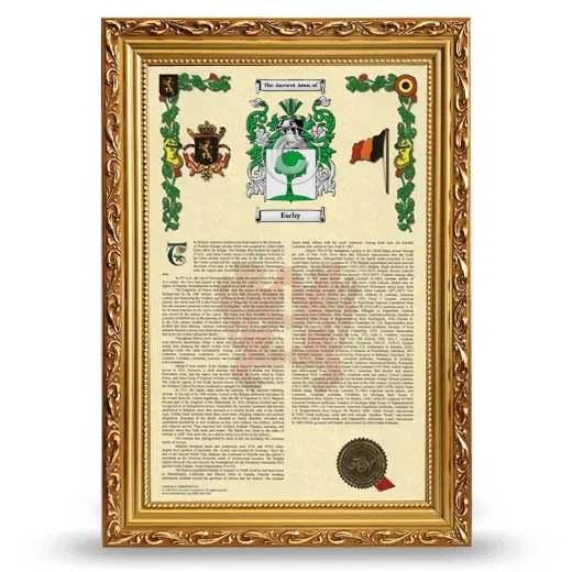 Eschy Armorial History Framed - Gold