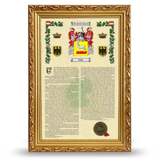 Esler Armorial History Framed - Gold