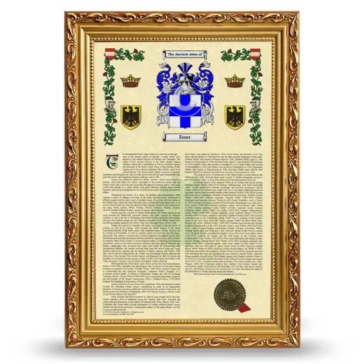 Esser Armorial History Framed - Gold
