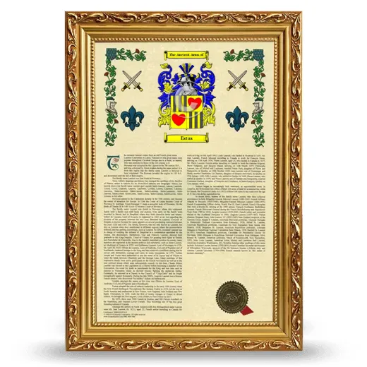 Estus Armorial History Framed - Gold