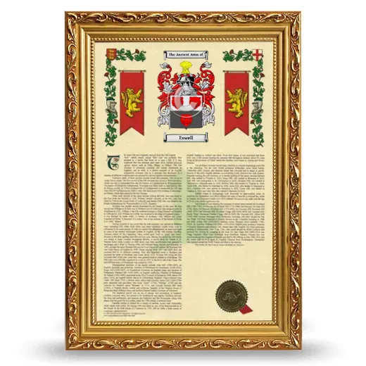 Eswell Armorial History Framed - Gold