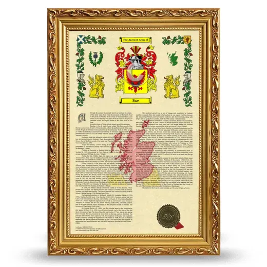 Ewe Armorial History Framed - Gold