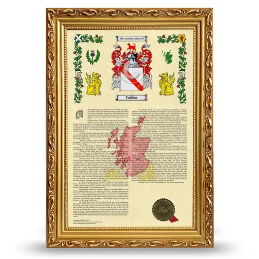 Faddan Armorial History Framed - Gold