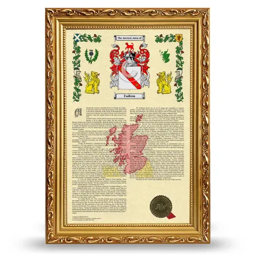 Fadven Armorial History Framed - Gold