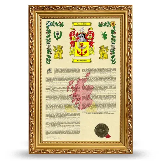 Fairhome Armorial History Framed - Gold