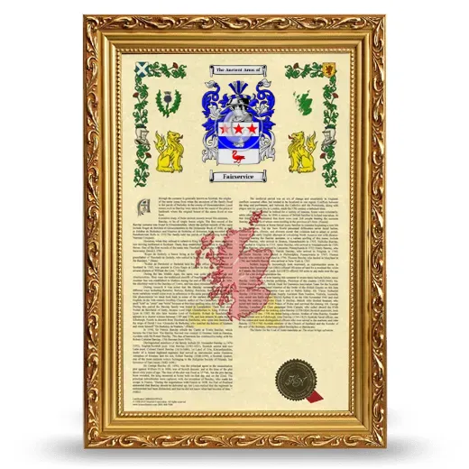 Fairservice Armorial History Framed - Gold